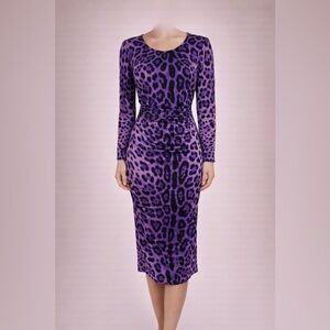 Dolce & Gabbana Vibrant Purple Animal Print Dress